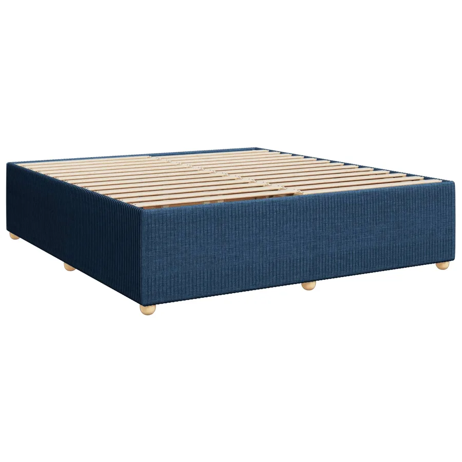 Lit boxspring avec matelas Bleu 180 x 200 cm Tissu - 4