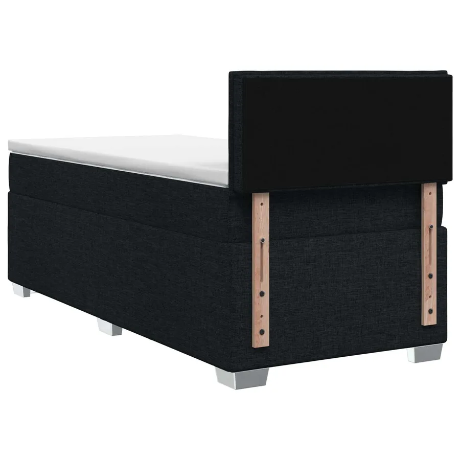 Lit boxspring avec matelas Noir 90 x 190 cm Tissu - 7