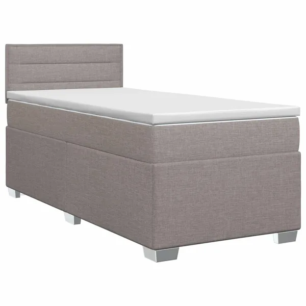 Lit boxspring avec matelas Taupe 90 x 190 cm Tissu