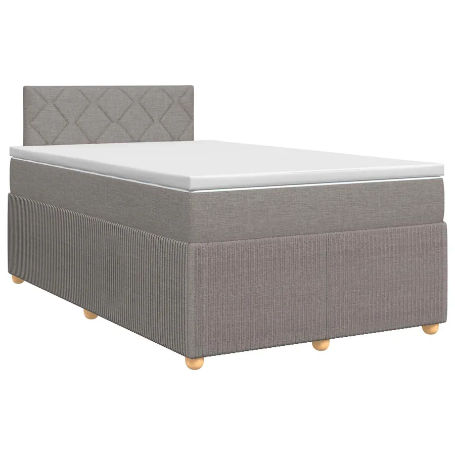 Lit boxspring avec matelas Taupe 120 x 200 cm Tissu