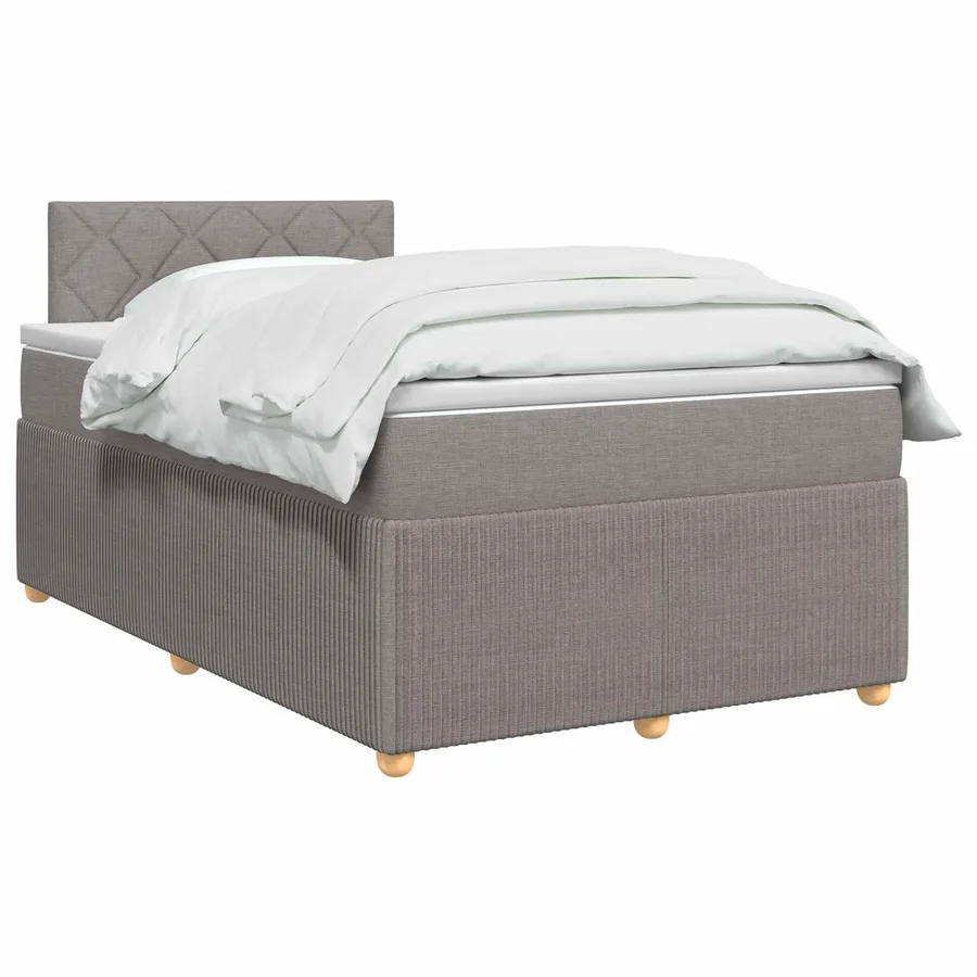 Lit boxspring avec matelas Taupe 120 x 200 cm Tissu - 2