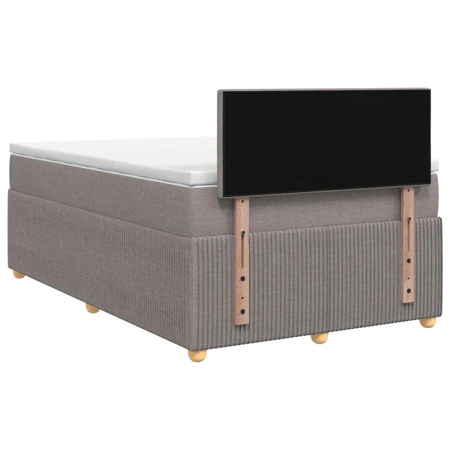 Lit boxspring avec matelas Taupe 120 x 200 cm Tissu - 7