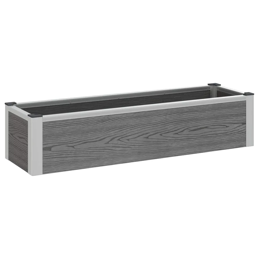 Jardinière surélevée Gris 100 x 30 x 22 cm WPC et Aluminium - 2