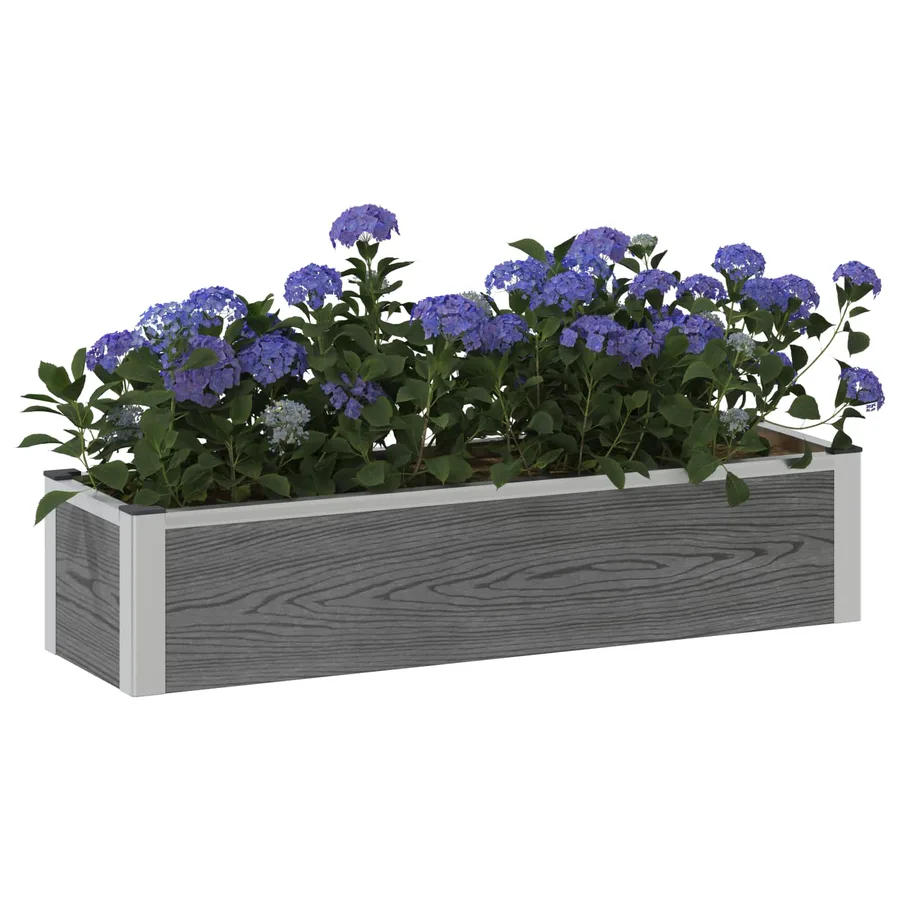 Jardinière surélevée Gris 100 x 30 x 22 cm WPC et Aluminium - 3