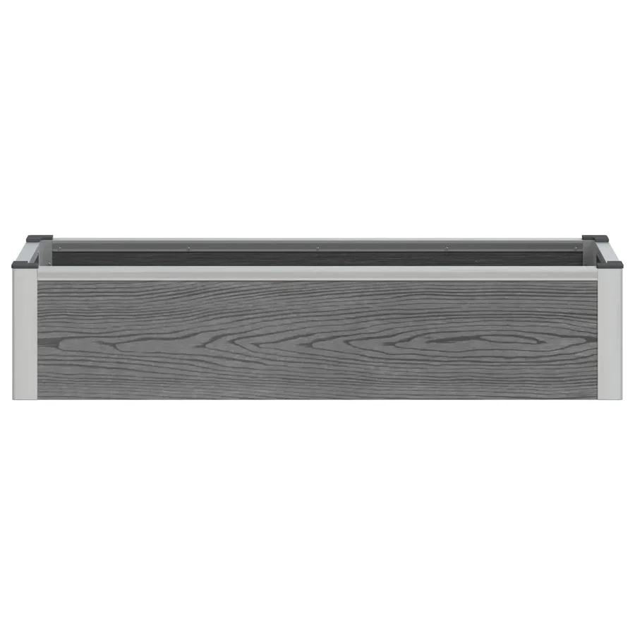 Jardinière surélevée Gris 100 x 30 x 22 cm WPC et Aluminium - 4