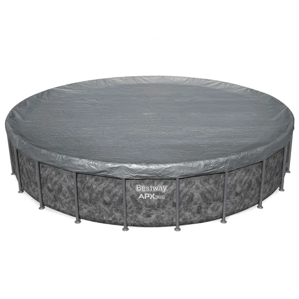Bestway Couverture de piscine 1 Ø6,10 m Rond Polyester Gris for