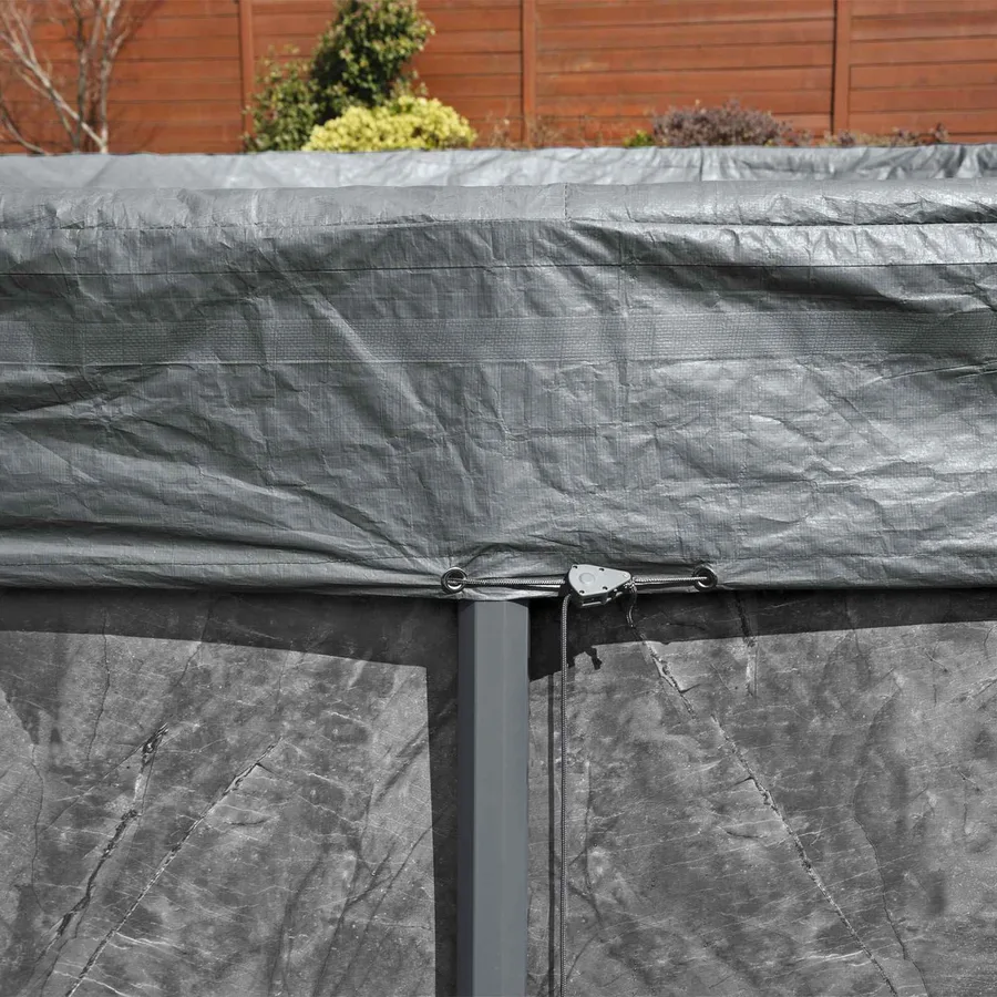 Bestway Couverture de piscine 1 Ø6,10 m Rond Polyester Gris for - 4