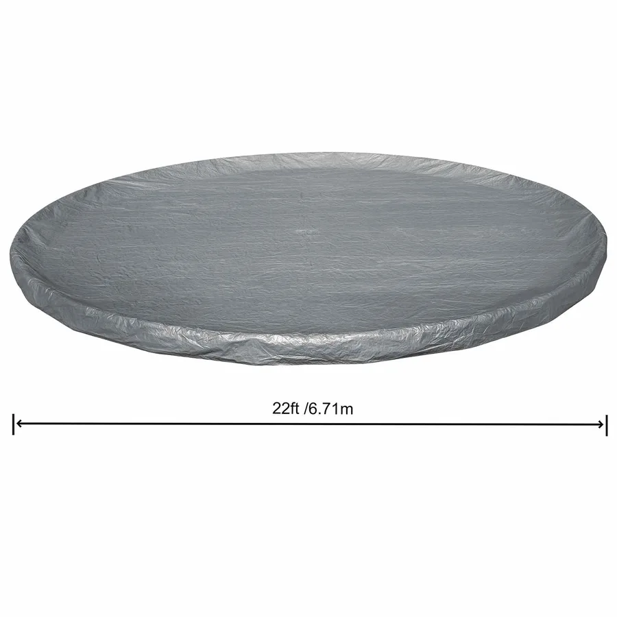 Bestway Couverture de piscine 1 Ø6,10 m Rond Polyester Gris for - 5