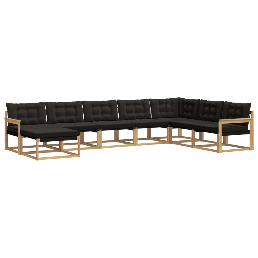 Ensemble de canapés d'extérieur 8 pcs Blanc et noir - 2