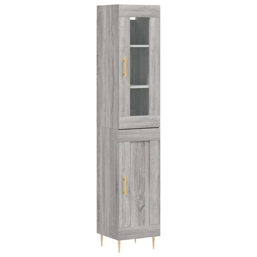 Buffet haut Sonoma gris 34,5x34x180 cm Bois d'ingénierie - 2