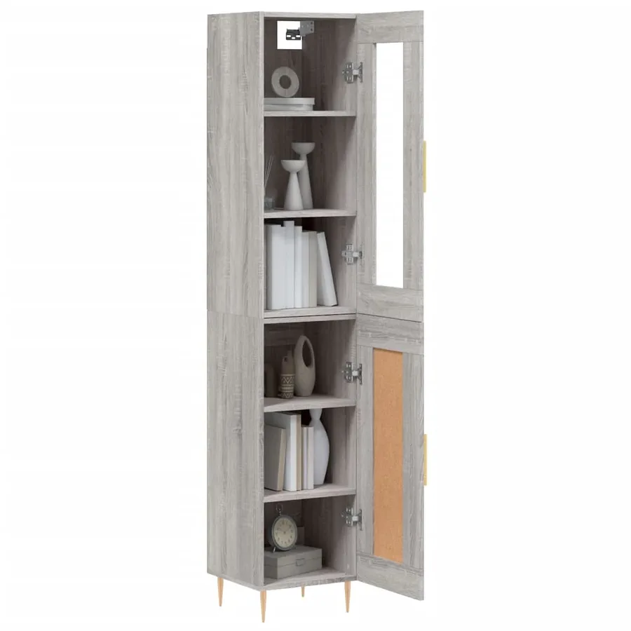 Buffet haut Sonoma gris 34,5x34x180 cm Bois d'ingénierie - 3