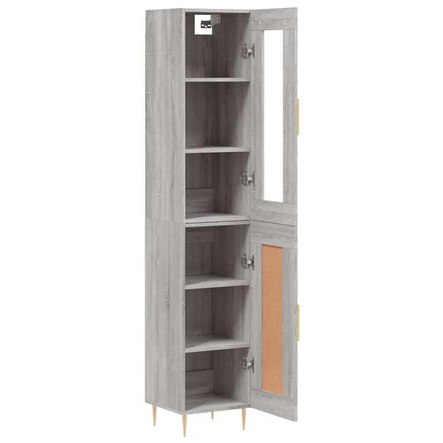 Buffet haut Sonoma gris 34,5x34x180 cm Bois d'ingénierie - 4