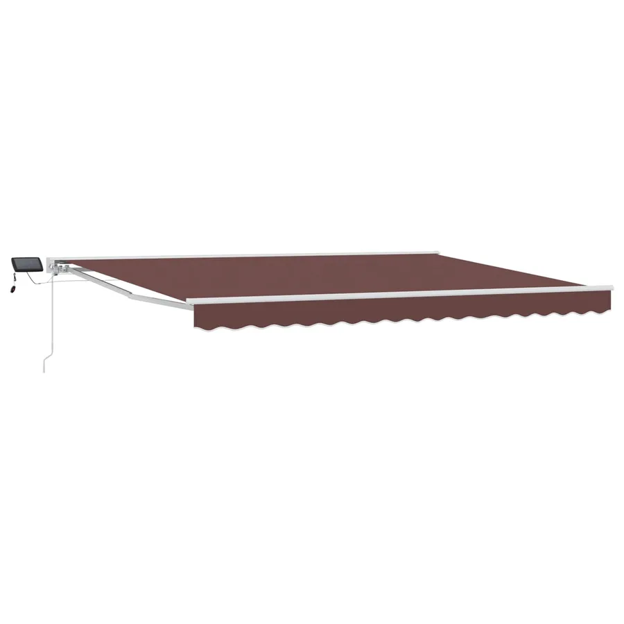 Cadre de store manuel avec LEDs Marron et blanc 4 x 2 m - 2