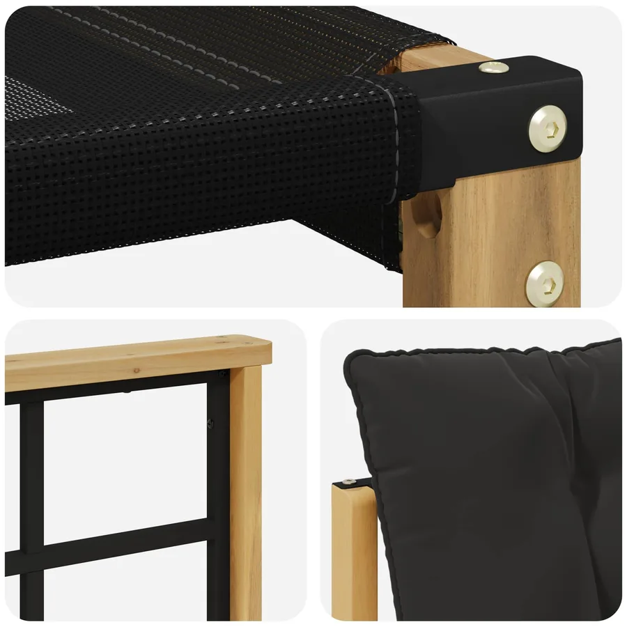 Ensemble de canapés d'extérieur 7 pcs Blanc et noir - 7