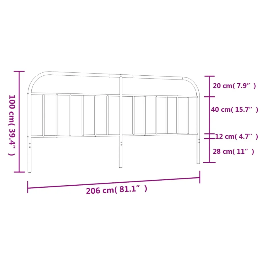 Tête de lit de remplacement métal blanc 200 cm - 7