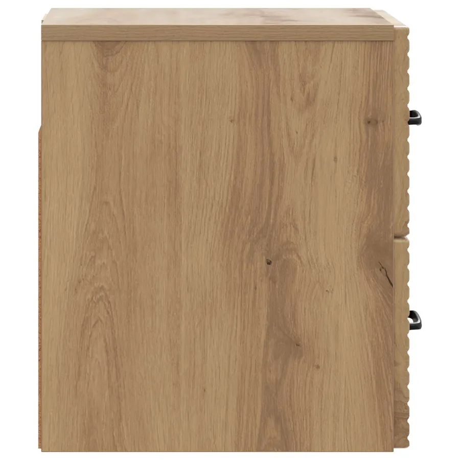 Cabinet de chevet mural Chêne artisanal 34,5 x 33 x 40 cm - 6