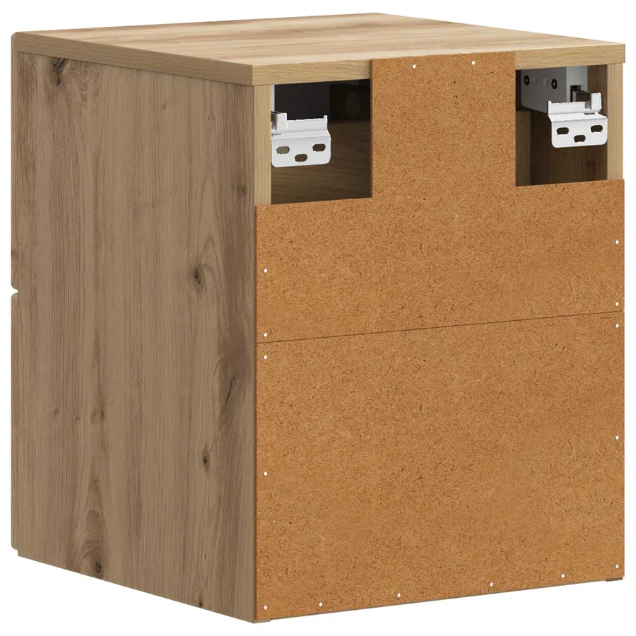 Cabinet de chevet mural Chêne artisanal 34,5 x 33 x 40 cm - 7