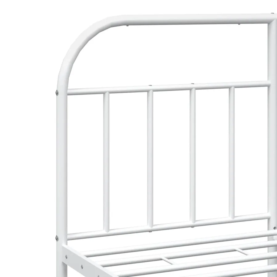 Cadre de lit métal sans matelas et pied de lit blanc 140x200 cm - 9