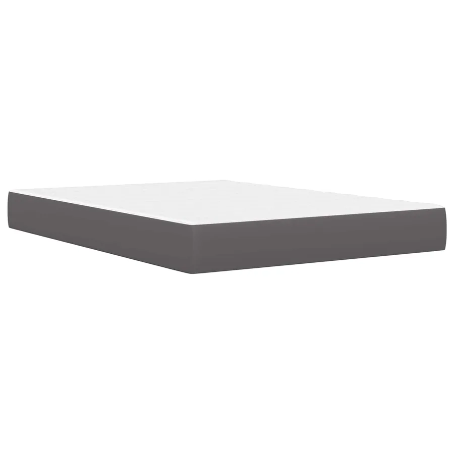 Cadre de lit avec bandes LED Gris 140 x 190 cm Simili cuir - 7