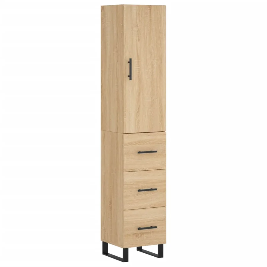Buffet haut Chêne sonoma 34,5x34x180 cm Bois d'ingénierie - 2