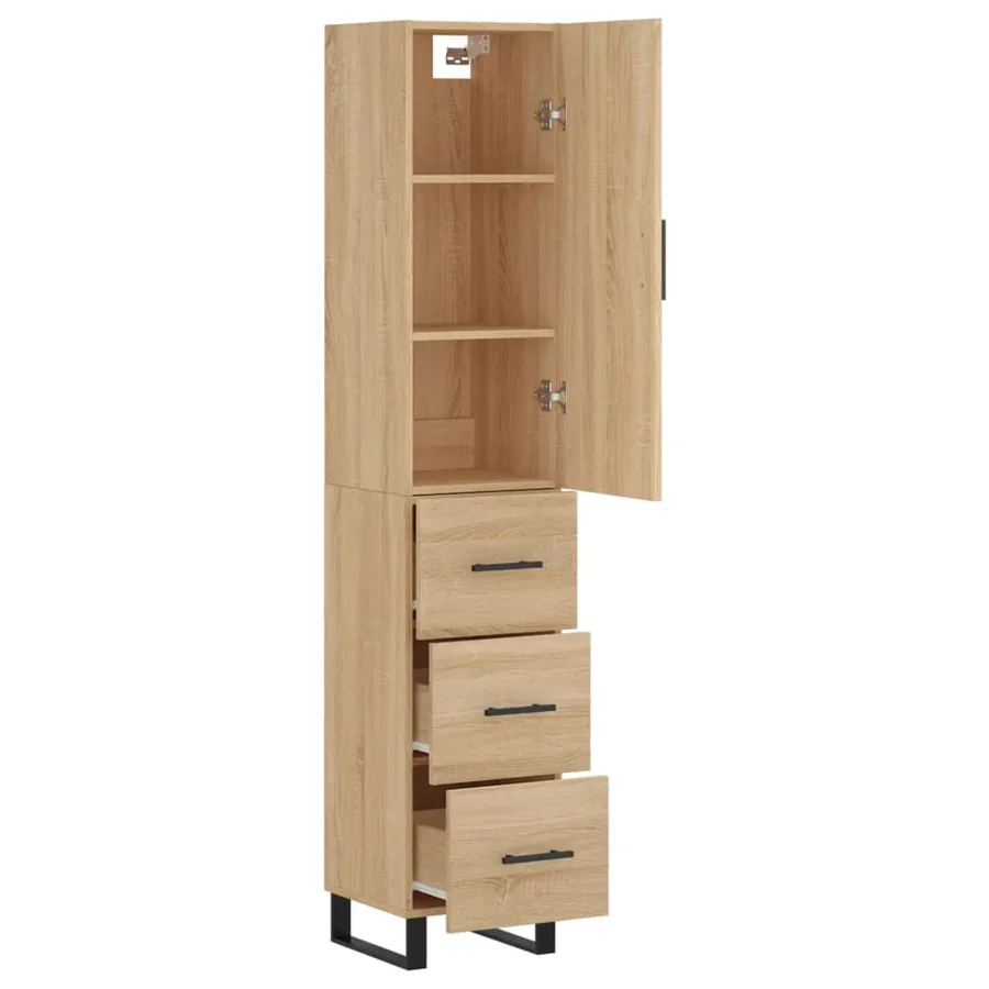 Buffet haut Chêne sonoma 34,5x34x180 cm Bois d'ingénierie - 4