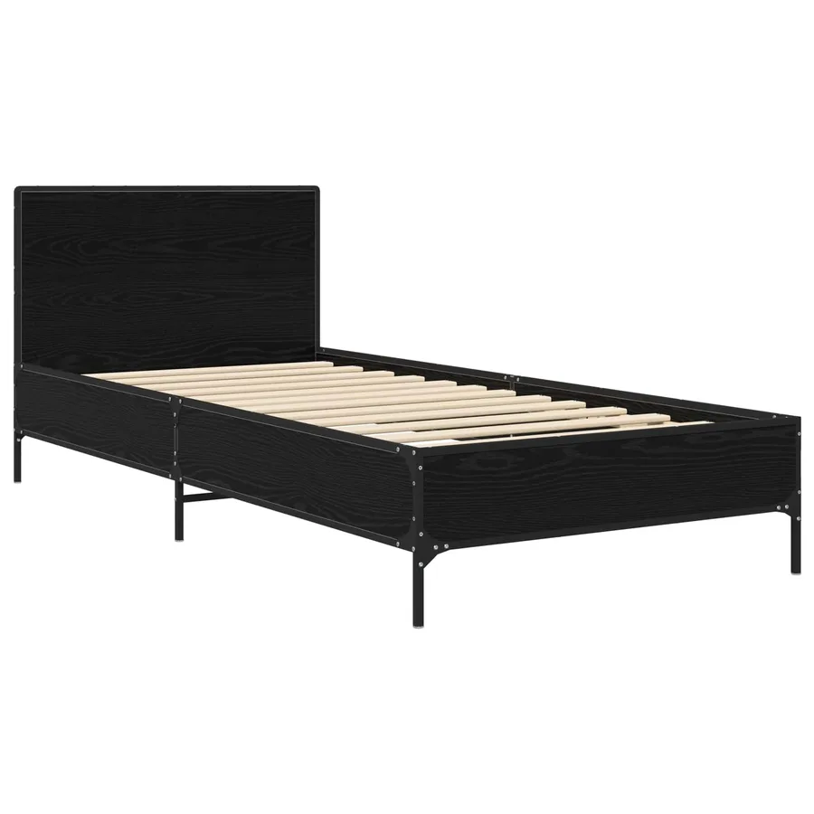 Cadre de lit avec tête de lit Chêne noir 80 x 200 cm - 2