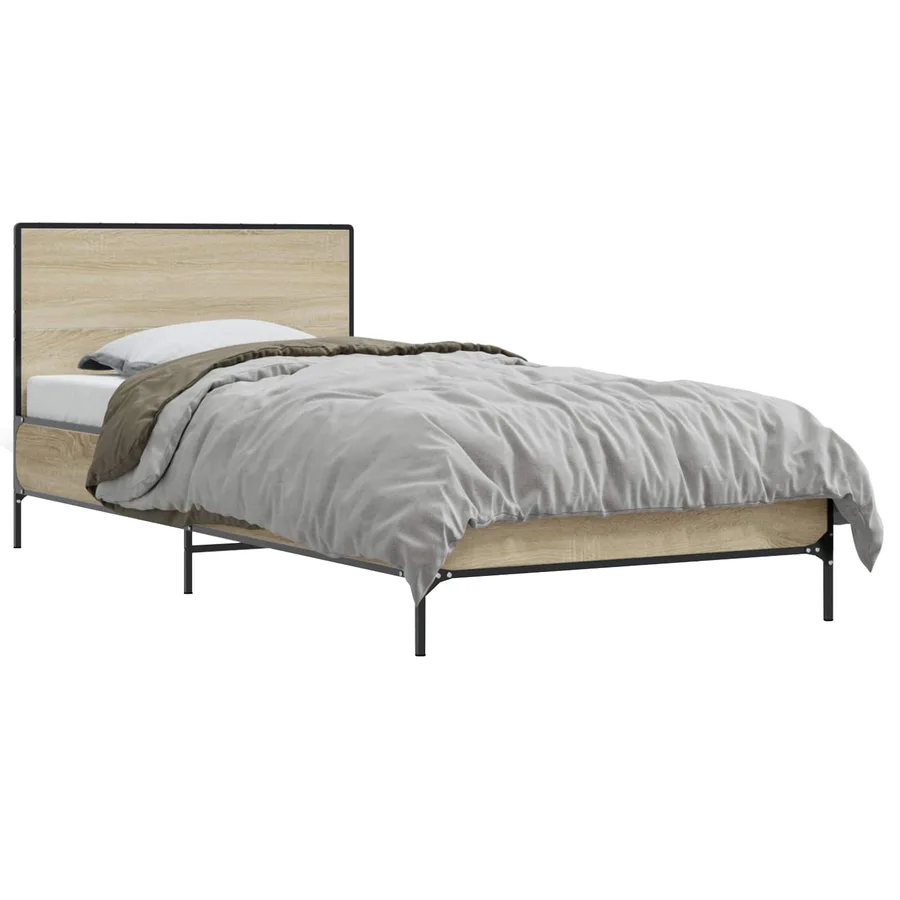 Cadre de lit avec tête de lit Chêne Sonoma 80 x 200 cm - 2