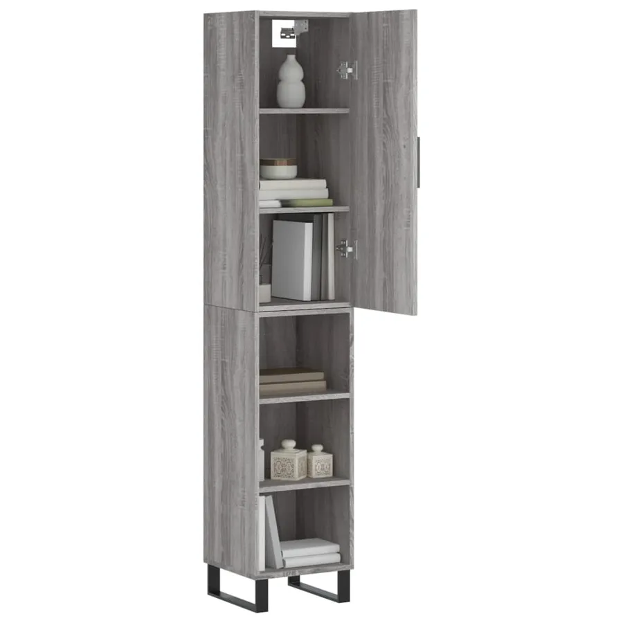 Buffet haut Sonoma gris 34,5x34x180 cm Bois d'ingénierie - 3