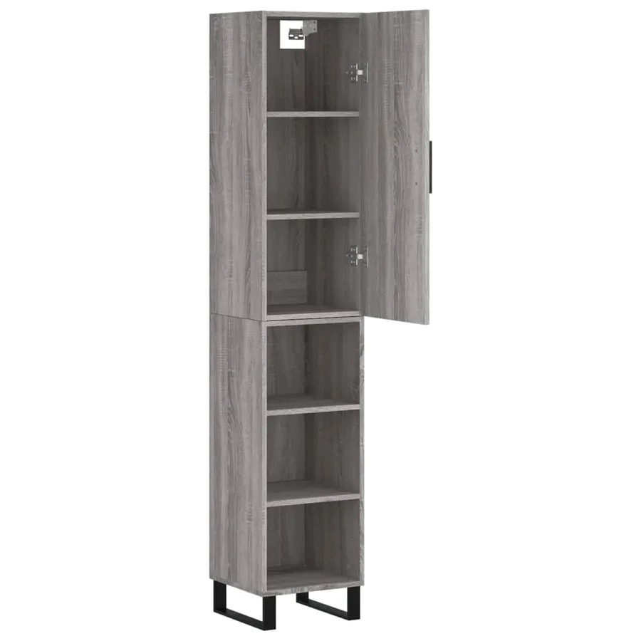 Buffet haut Sonoma gris 34,5x34x180 cm Bois d'ingénierie - 4