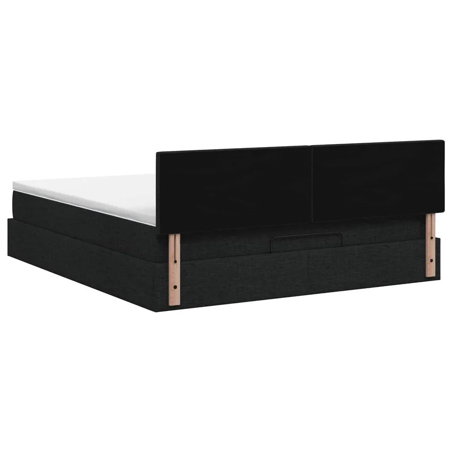Lit ottoman avec matelas Noir 140 x 200 cm Tissu - 8