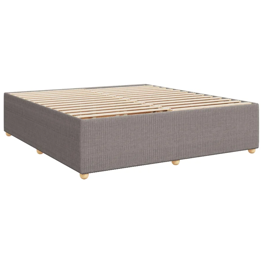 Lit boxspring avec matelas Taupe 200 x 200 cm Tissu - 4