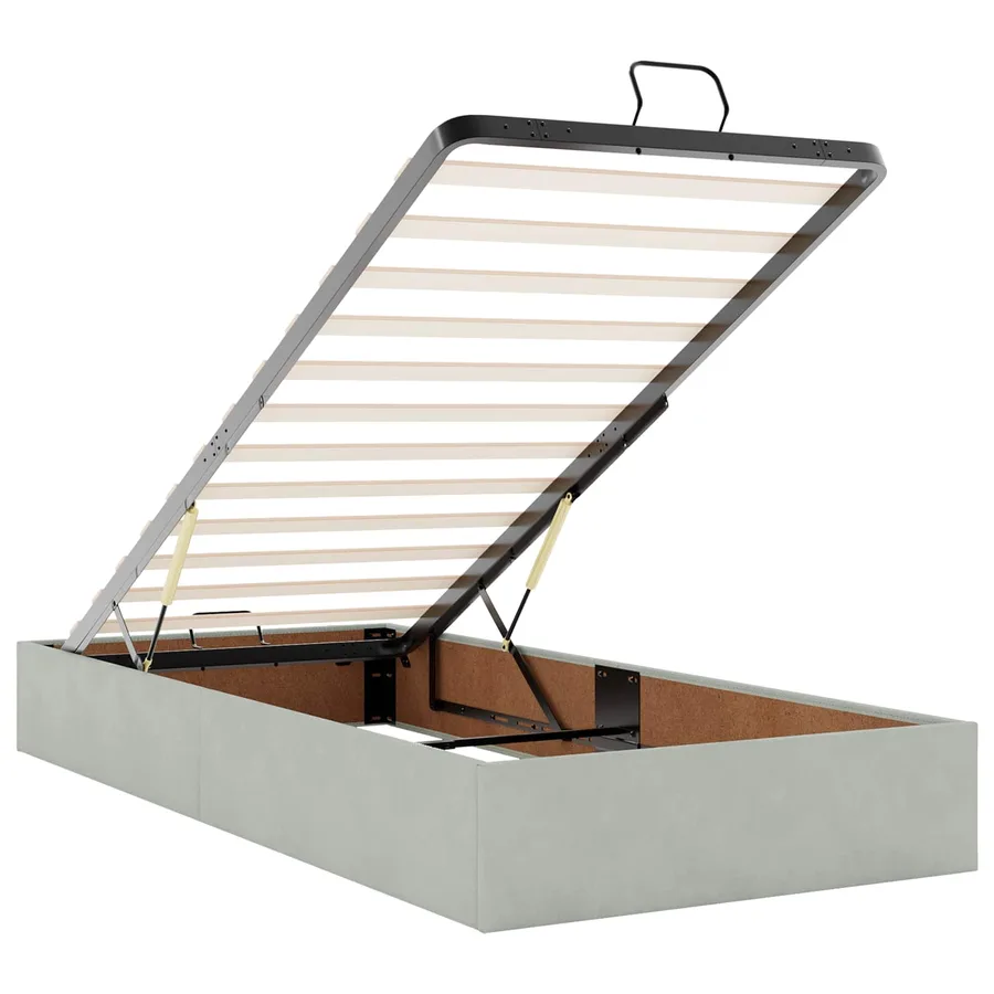 Lit ottoman avec matelas 2 pc Gris clair Velours - 5