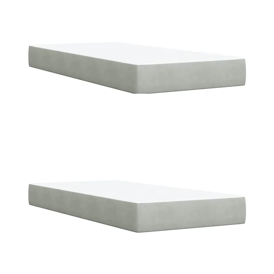 Lit ottoman avec matelas 2 pc Gris clair Velours - 6