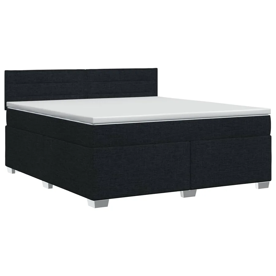 Lit boxspring avec matelas Noir 140 x 190 cm Tissu