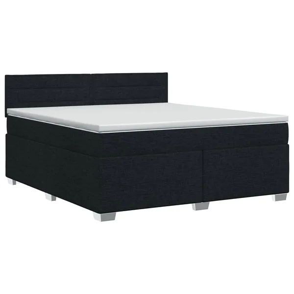 Lit boxspring avec matelas Noir 140 x 190 cm Tissu