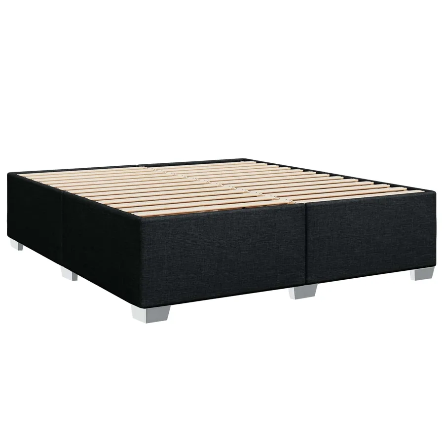 Lit boxspring avec matelas Noir 140 x 190 cm Tissu - 4