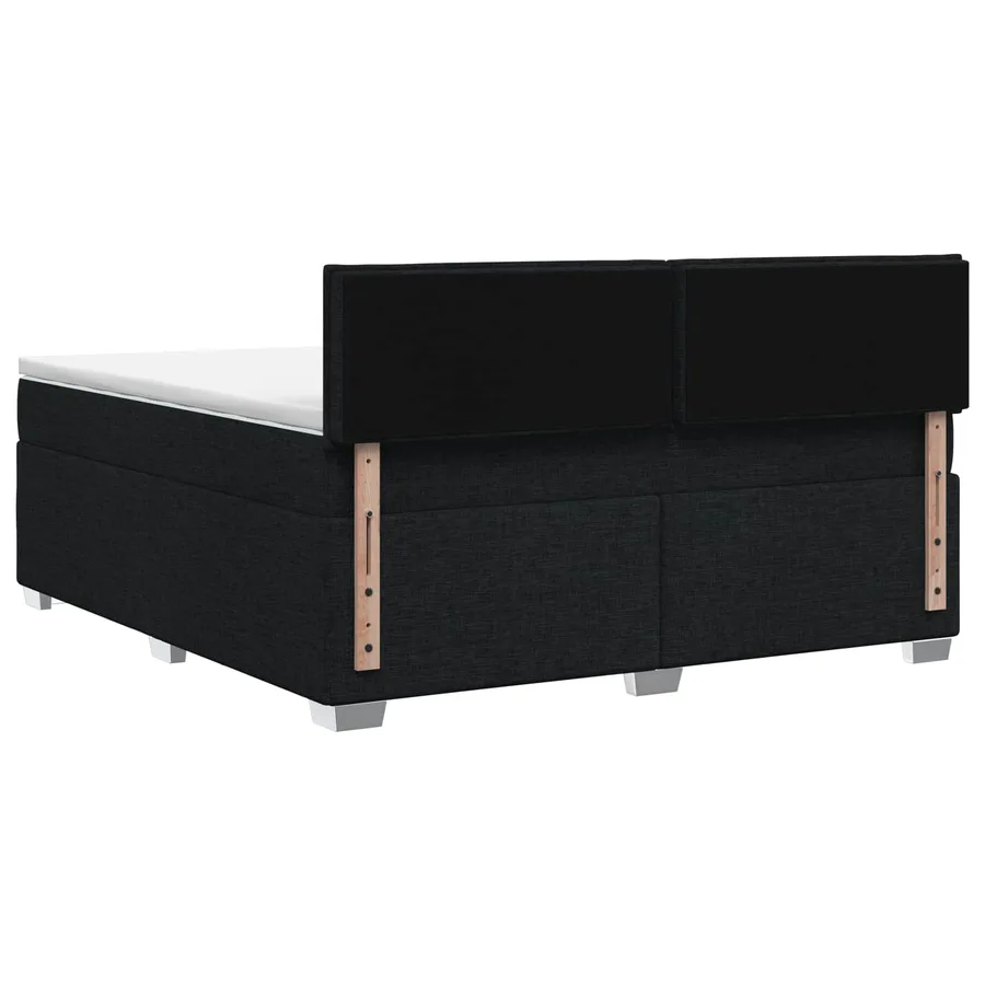 Lit boxspring avec matelas Noir 140 x 190 cm Tissu - 7
