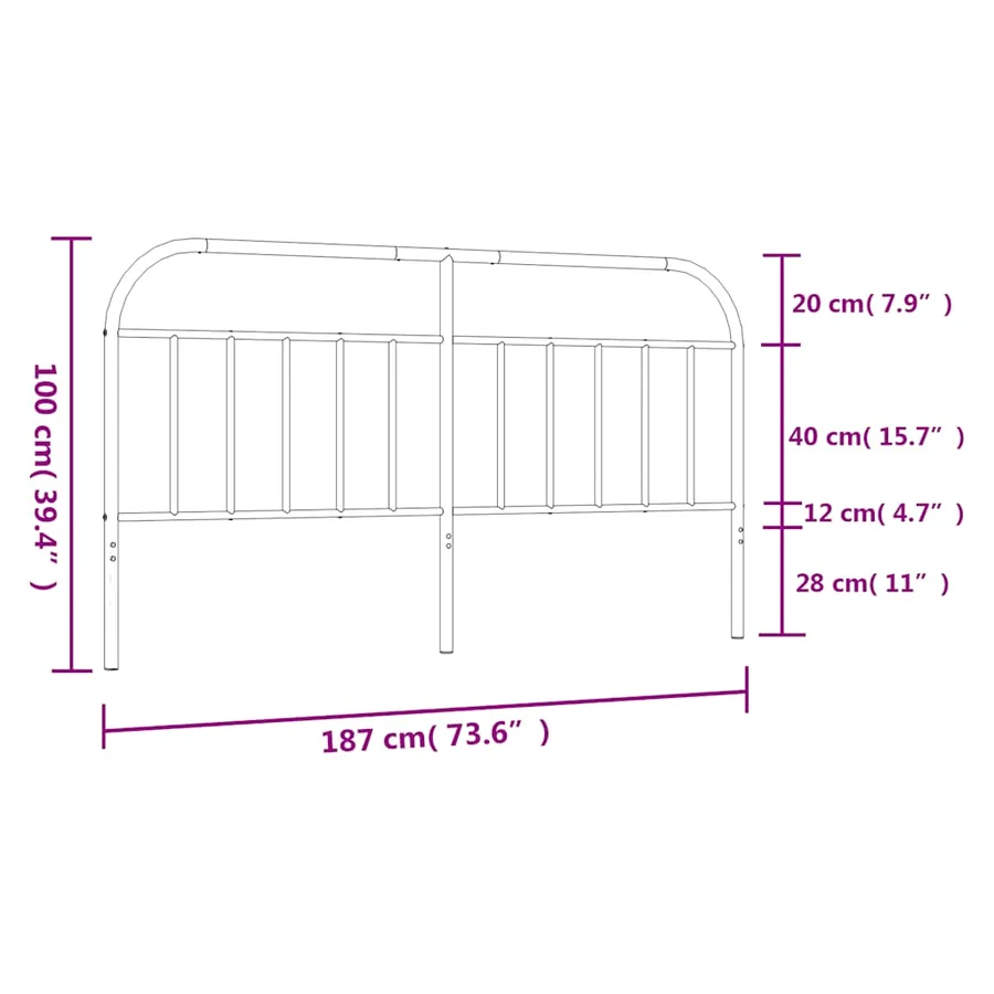 Tête de lit de remplacement métal blanc 180 cm - 7