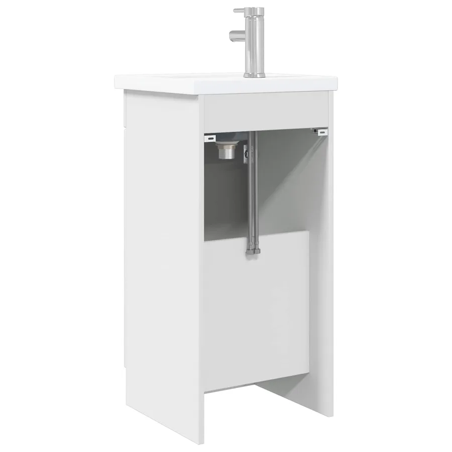 Meuble de salle de bain avec évier Blanc brillant - 6