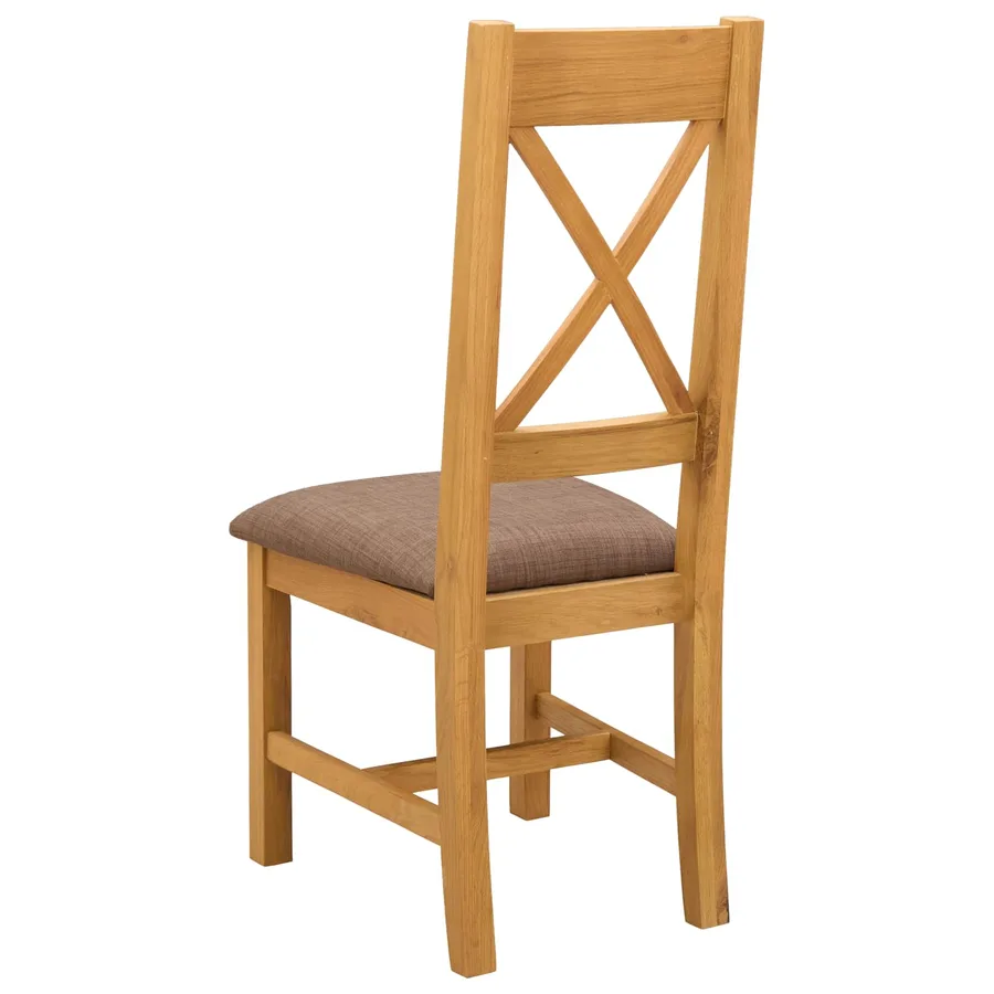 Chaise de salle à manger 2 pcs Bois de chêne massif Gris - 5