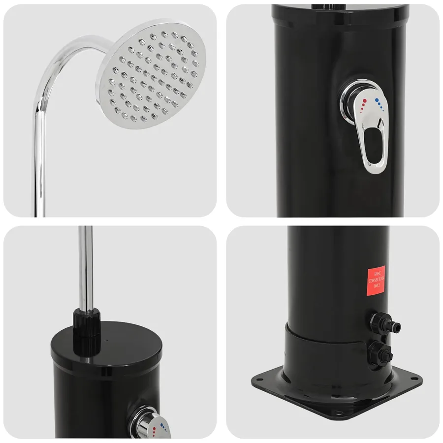 Douche Solaire avec Tête de Douche 20 l Noir - 6