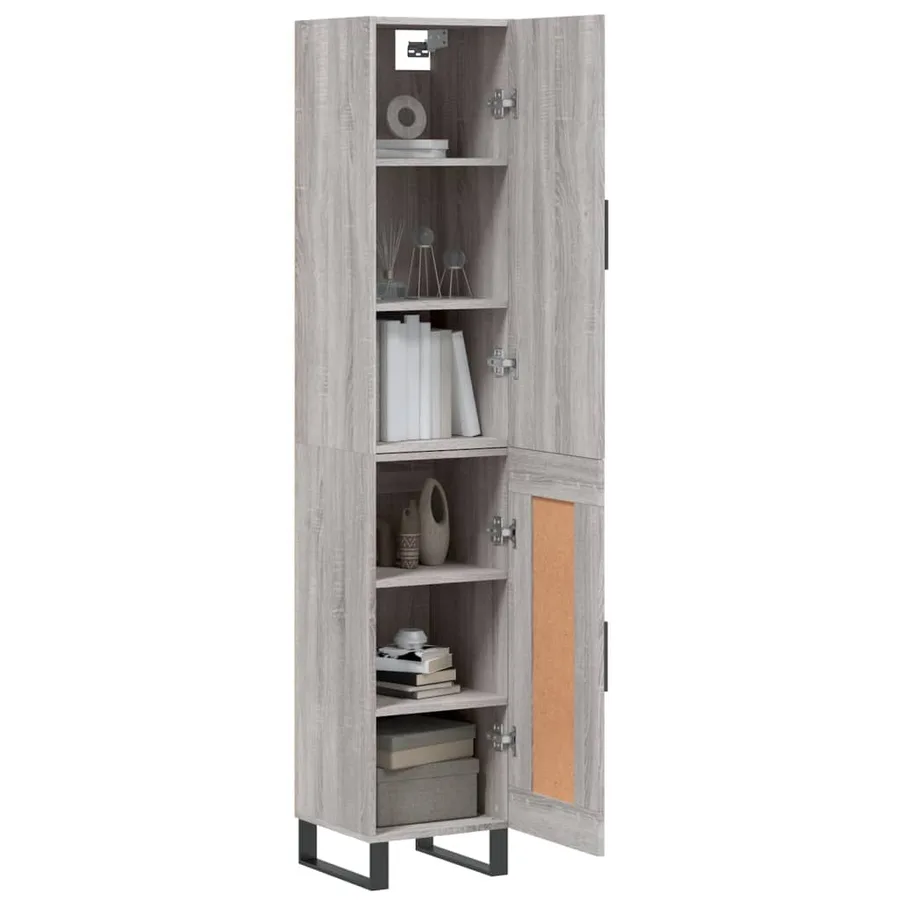 Buffet haut Sonoma gris 34,5x34x180 cm Bois d'ingénierie - 3