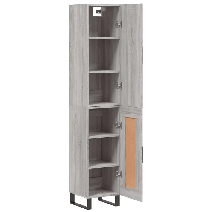 Buffet haut Sonoma gris 34,5x34x180 cm Bois d'ingénierie - 4