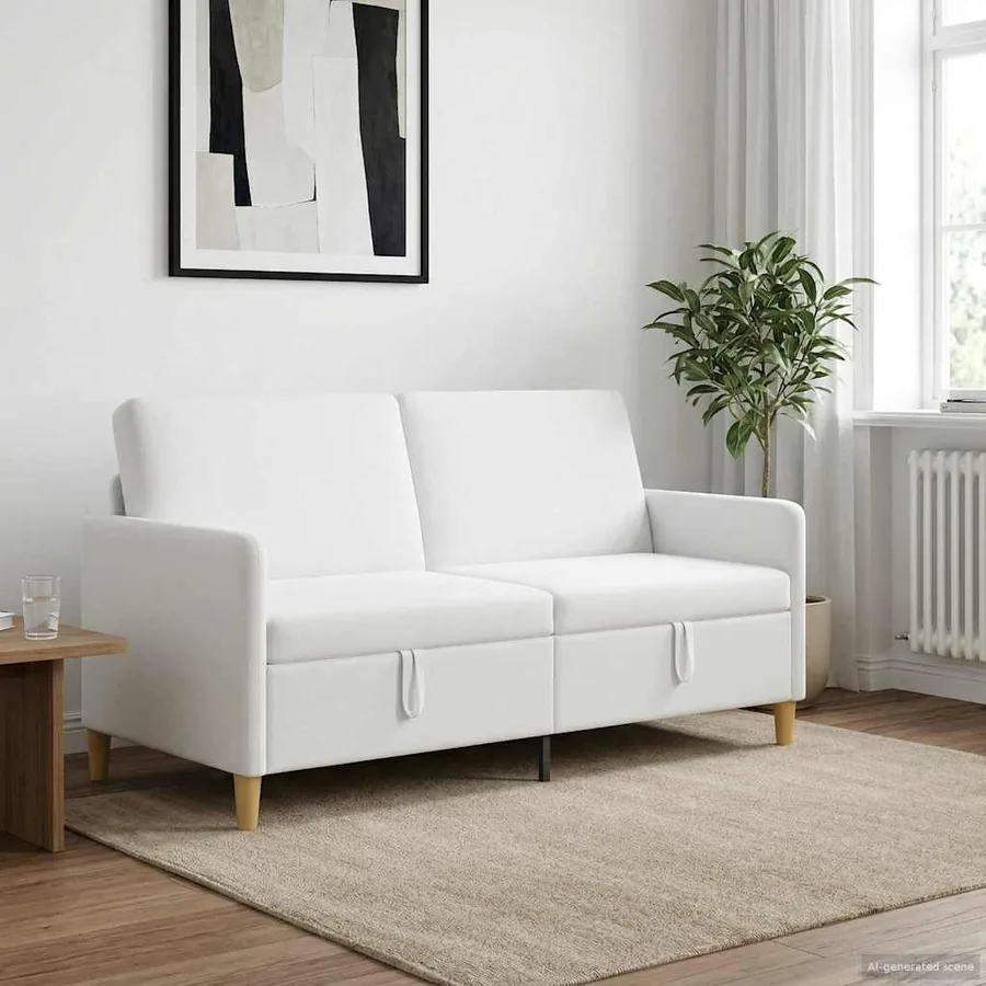 Sofa avec rangement Blanc 172 x 78 x 87 cm Polyester