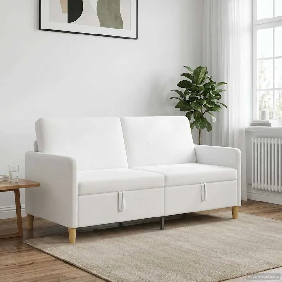 Sofa avec rangement Blanc 172 x 78 x 87 cm Polyester - 3