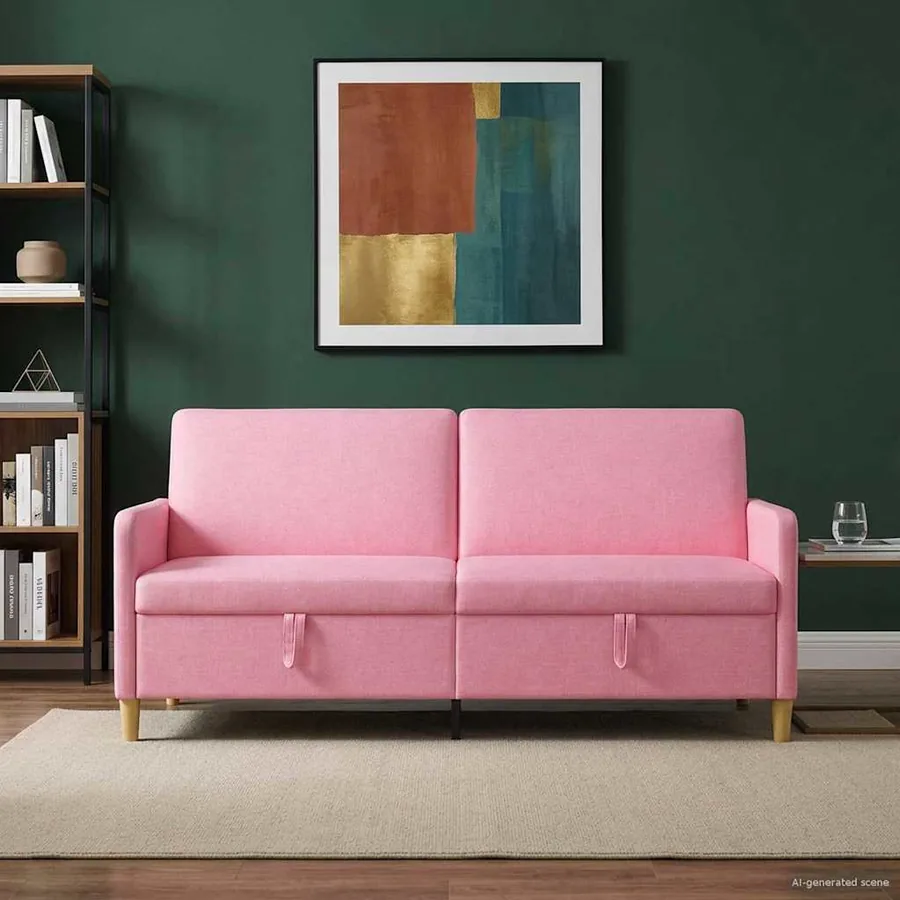 Sofa avec rangement Rose 192 x 78 x 87 cm Polyester