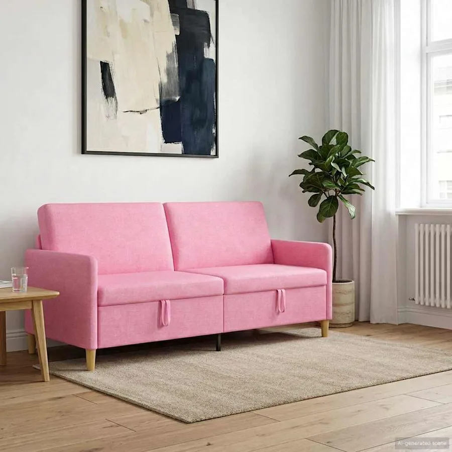 Sofa avec rangement Rose 192 x 78 x 87 cm Polyester - 3