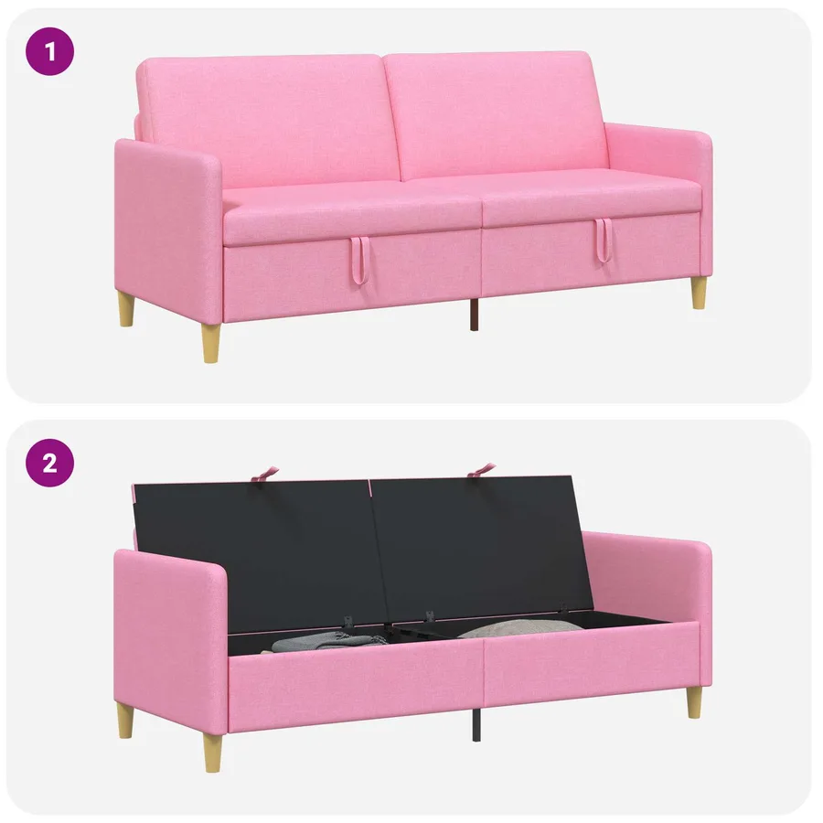 Sofa avec rangement Rose 192 x 78 x 87 cm Polyester - 6