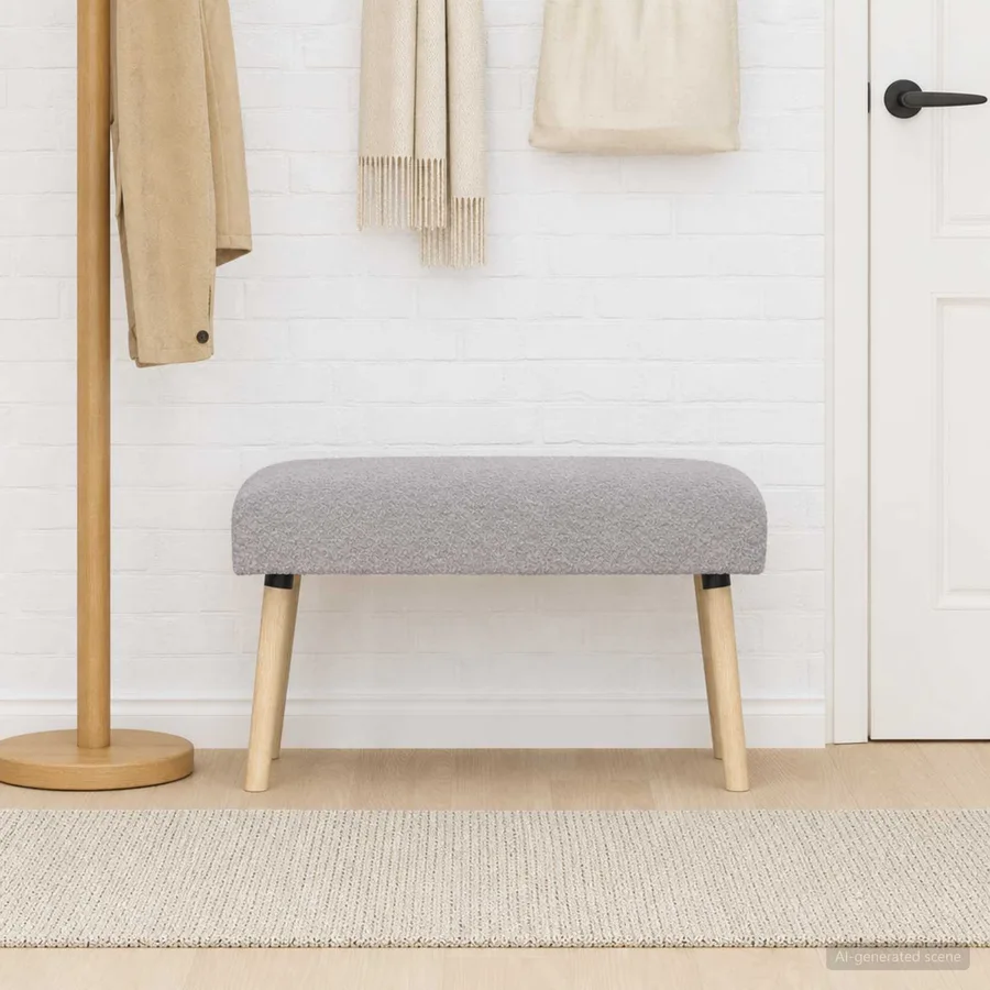 banc Uni Gris clair 80 x 40 x 46 cm Bouclé - 4