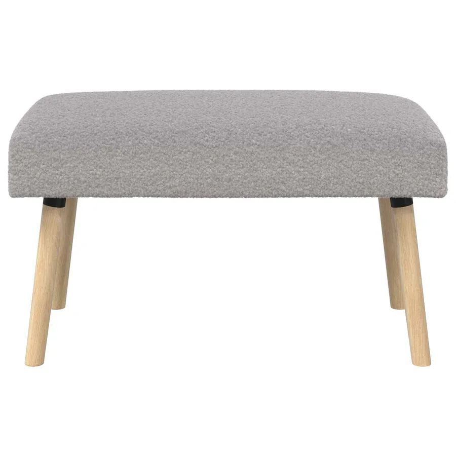 banc Uni Gris clair 80 x 40 x 46 cm Bouclé - 5